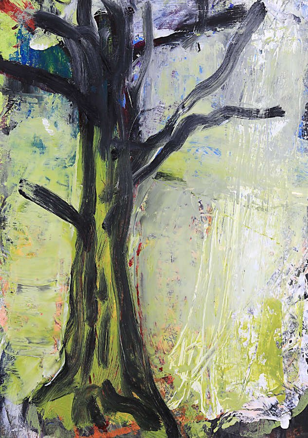 Waldstücke Nr. 7, 2020, 35 x 25 cm, Öl auf Papier