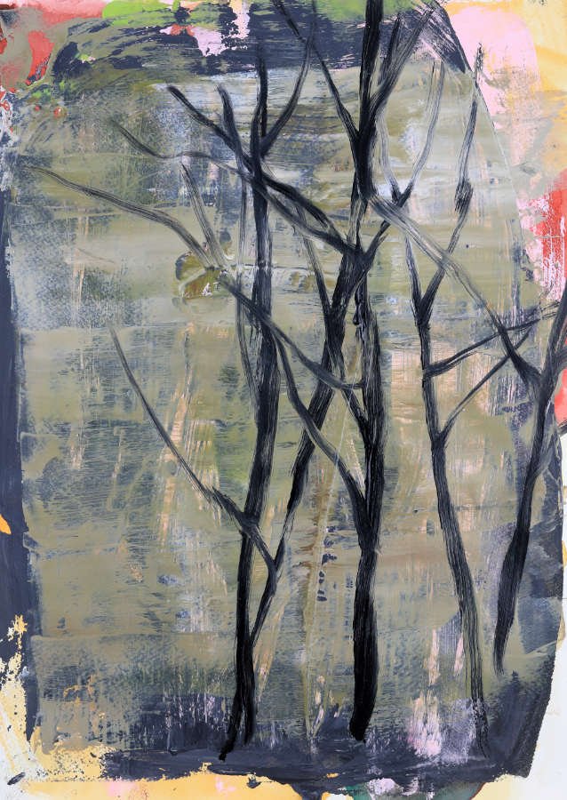 Waldstücke Nr. 4, 2020, 35 x 25 cm, Öl auf Papier